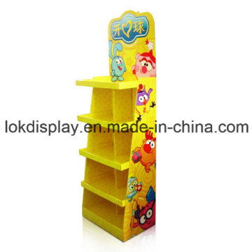 Retail Paper Point of Purchase Display Stands for Toys, Cardboard Floor Display Shelf